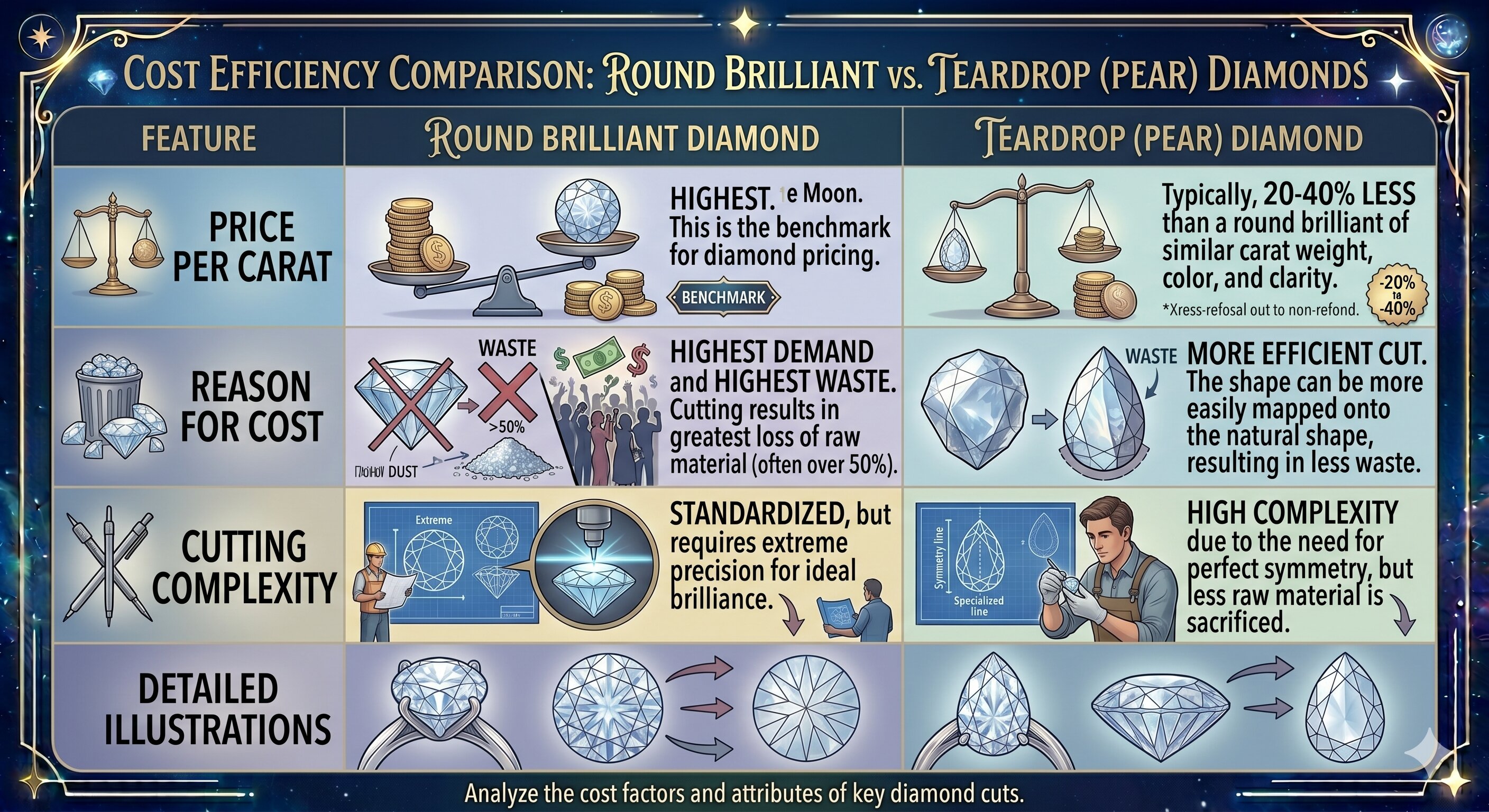 teardrop vs. Round Brilliant